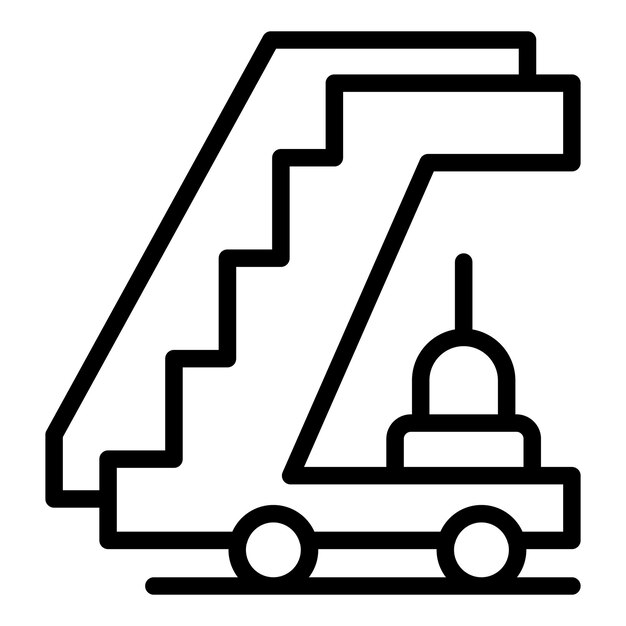 Vektor reise-flugzeug-treppe-symbol-umriss-vektor business-flughafen-service-terminal