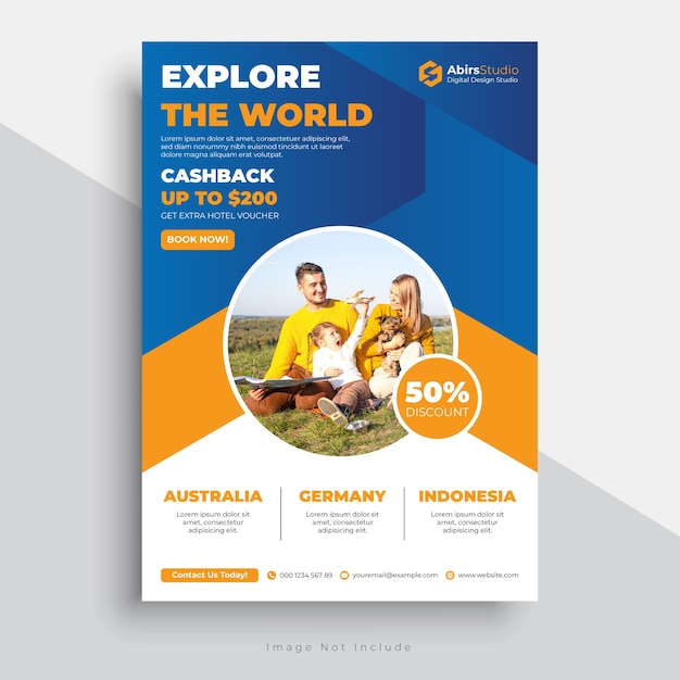 Reise-Flyer-Vorlage mit modernem Design