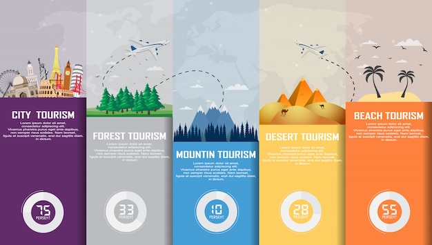Vektor reise-infografik. reisezeit, tourismus, sommerurlaub.