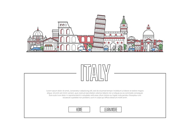 Reise-Italien-Plakat in der linearen Art