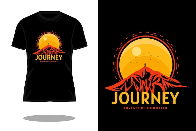 Reise silhouette retro-t-shirt-design