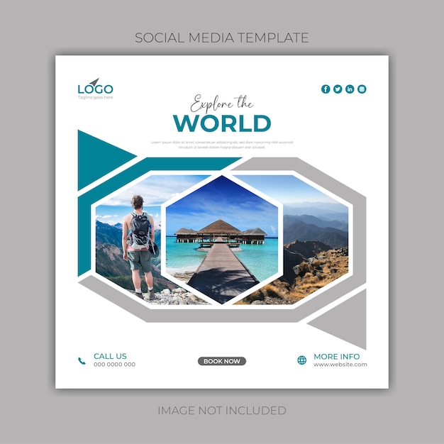 Reise-Social-Media-Beitragsvorlage Tolles Design
