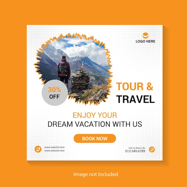 Reise-Social-Media-Post oder Web-Banner-Design