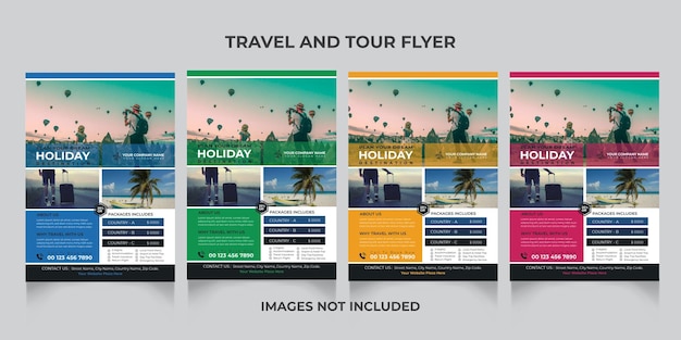 Vektor reise- und tour-business-flyer-design-vorlage