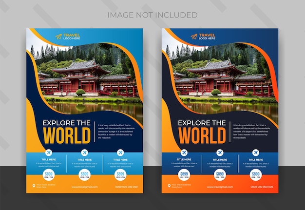 Reise- und tourismus-flyer-template-design