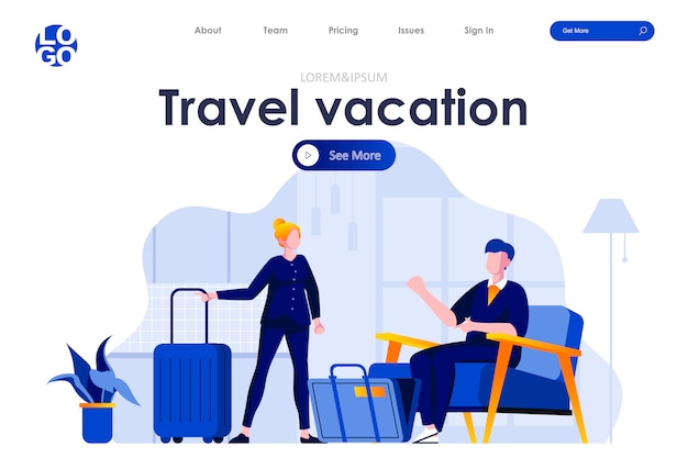 Reise und urlaub wohnung landingpage design web-vorlage