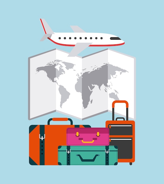 Reise Urlaub gesetzt Sammlung Icons