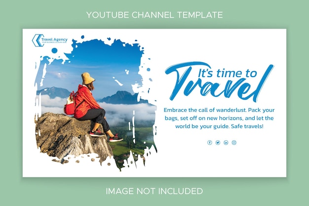 Reise-YouTube-Thumbnail-Vorlage mit Pinselstrichen