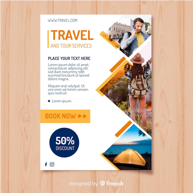 Reiseflyer Vorlage mit Foto