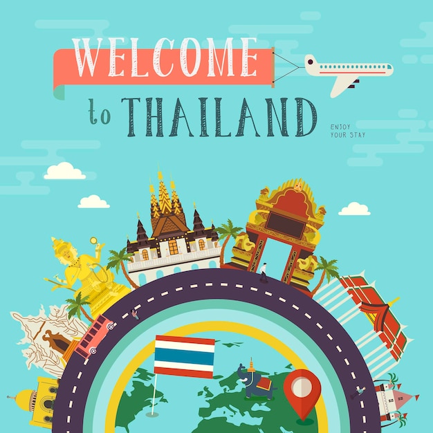 Reisekonzeptposter für thailand