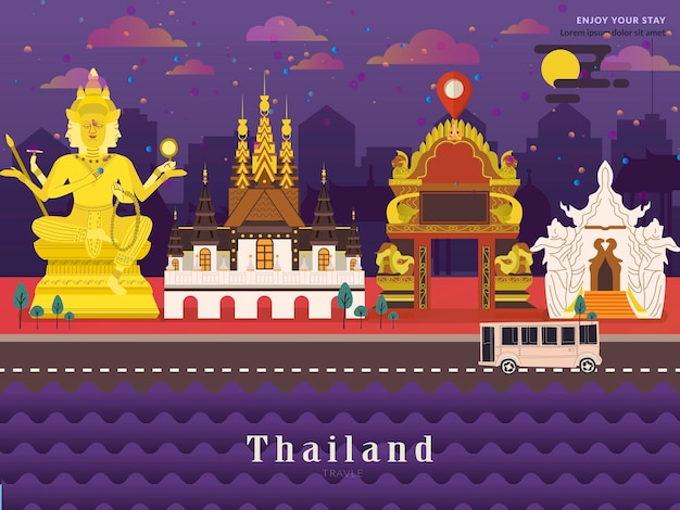 Reisekonzeptposter für Thailand