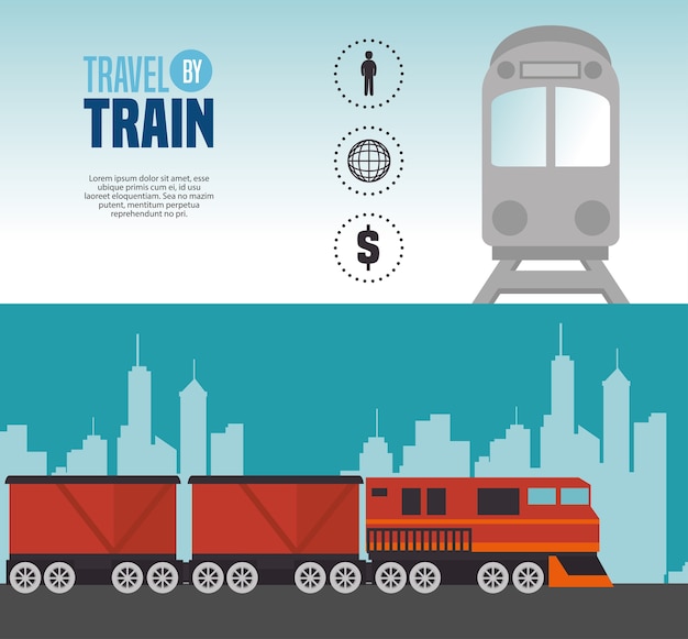 Vektor reisen mit dem zug konzept symbol vektor-illustration design