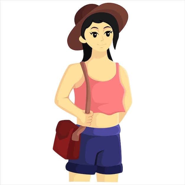 Reisender mit taschen-charakter-design-illustration