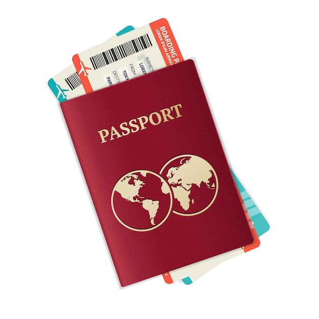 Reisepass mit Tickets Urlaubs- und Berufungskonzept