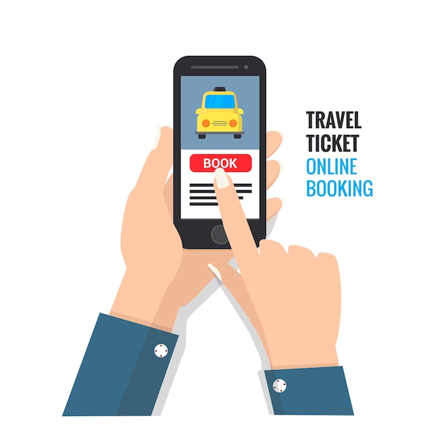 Reiseticket online-buchungs-design für handy