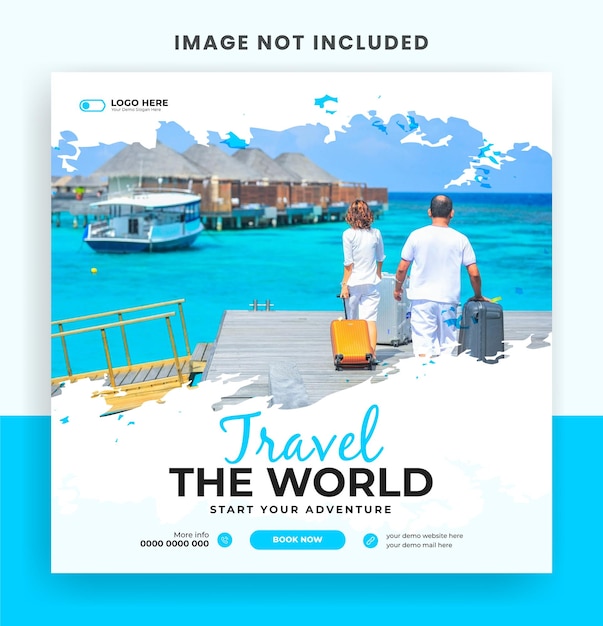 Reiseurlaub Instagram-Post oder Social-Media-Post-Vorlage