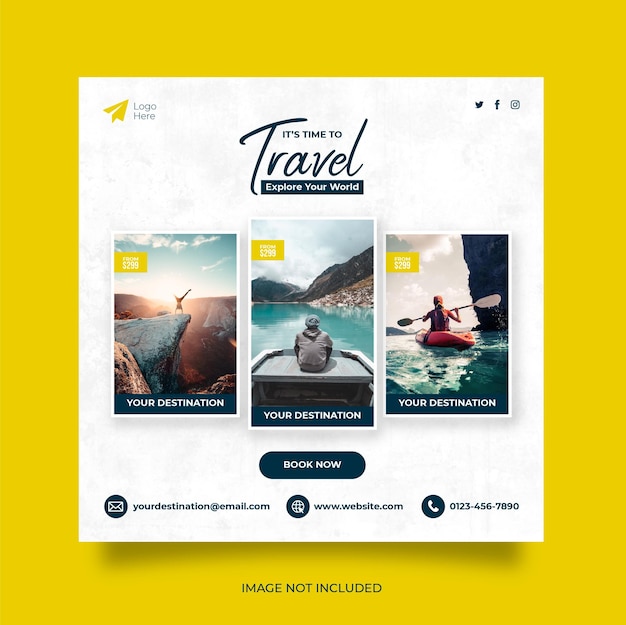 Reiseurlaub urlaub social media post web banner