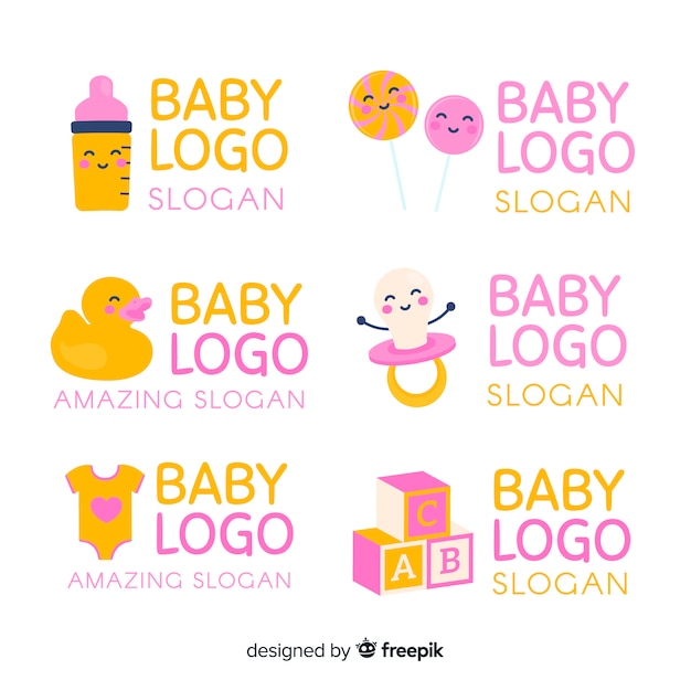 Reizende Babyshop-Logoschablone mit moderner Art
