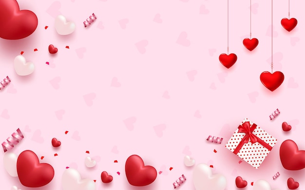 Reizender Valentinstaghintergrund mit Herzen