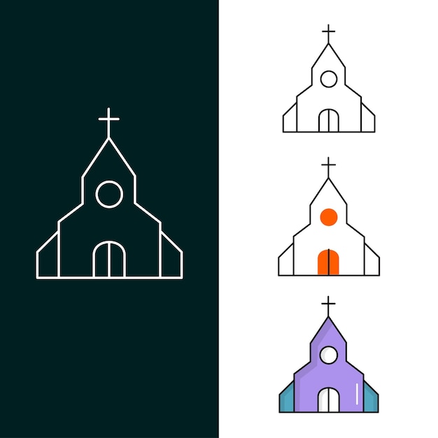 Vektor religionsvektor-ikonendesign der kirche