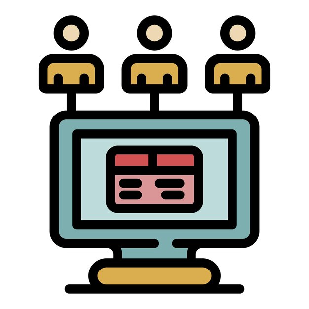Remarketing-Netzwerk-Symbol Umriss Remarketing -Netzwerk -Vektor -Symbol Farbe flach isoliert