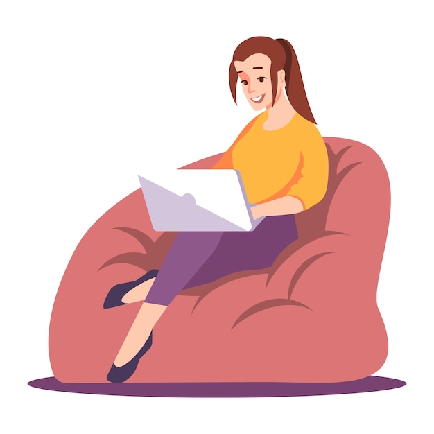 Remote-Job halbflache RGB-Farbvektorillustration