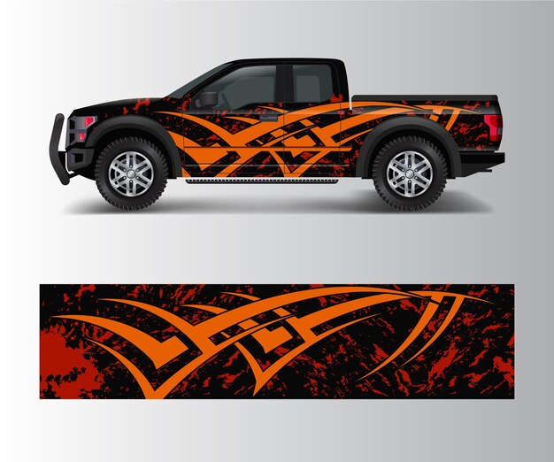 Renngrafik-Hintergrundvektor für LKW-Pickup und Fahrzeug-Branding-Vinyl und Wrap-Design-Vektor