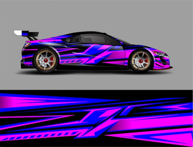 Rennwagen wrap design vektor