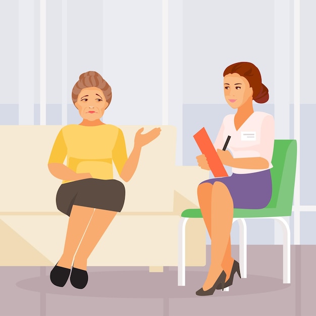 Rentnerin beim Psychologen