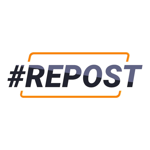 Repost-Hashtag-Symbol Karikatur von Repost Hashtag-Vektor-Symbole für Webdesign isoliert auf weißem Hintergrund
