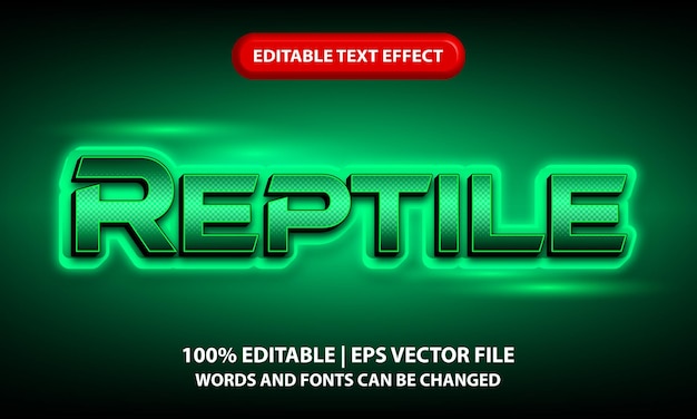 Reptile 3d bearbeitbare texteffektvorlage