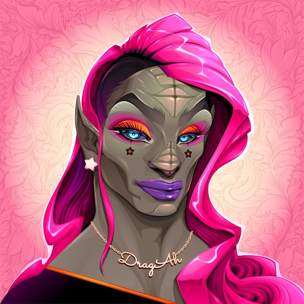 Reptilian Drag Queen genannt DragAh