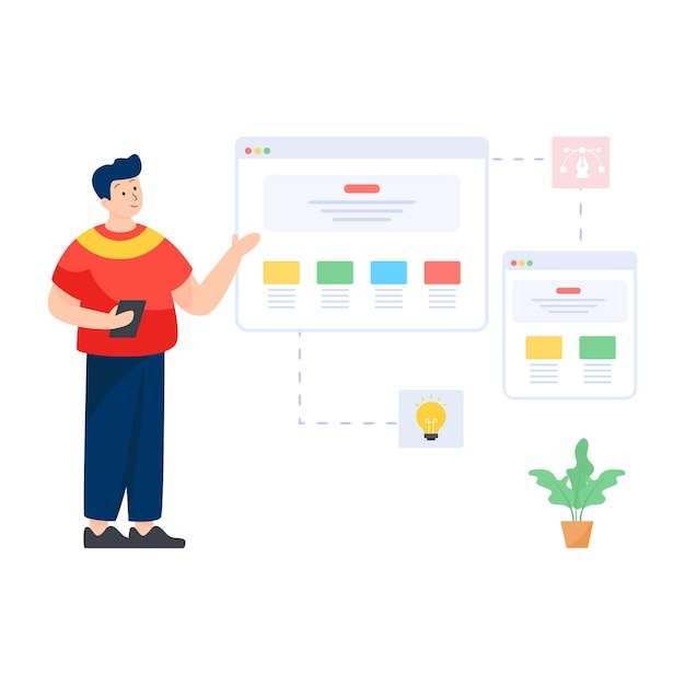 Responsive Design Illustration editierbarer Vektor