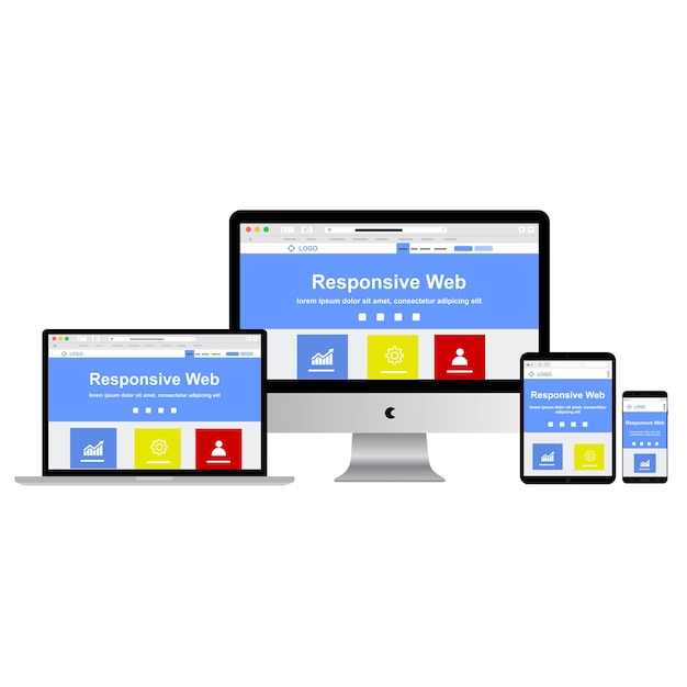 Vektor responsive webdesign vektor auf allen geräten