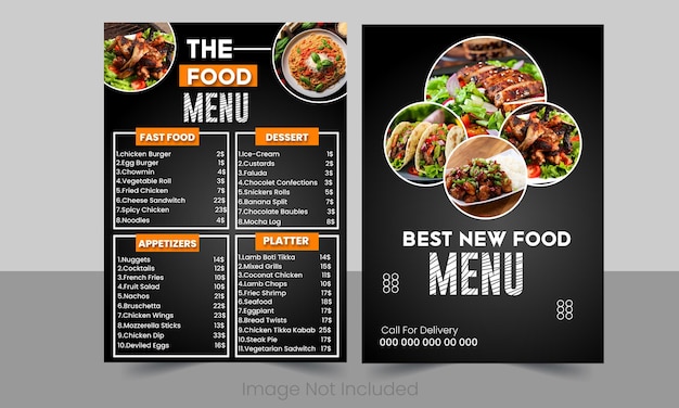 Restaurant-Café-Menü-Vorlage für die Gestaltung von Food-Flyer