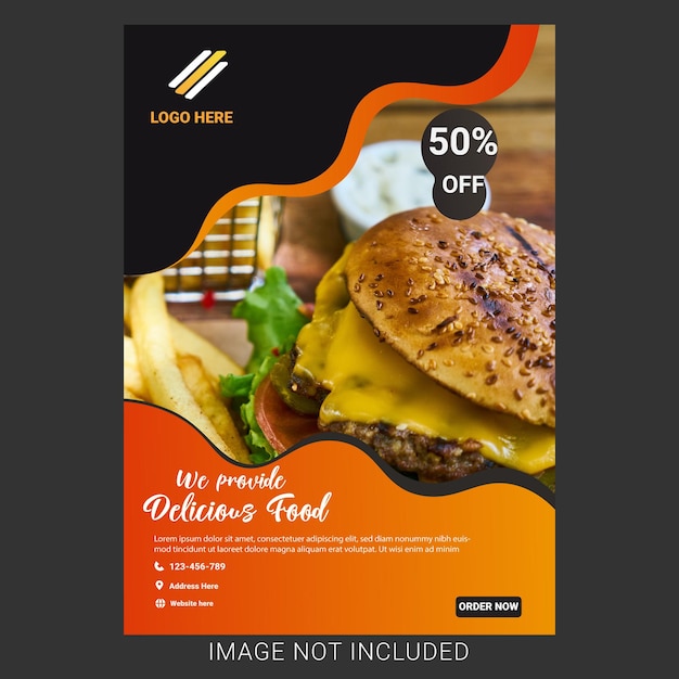 Restaurant-flyer-vorlage mit foto free vector