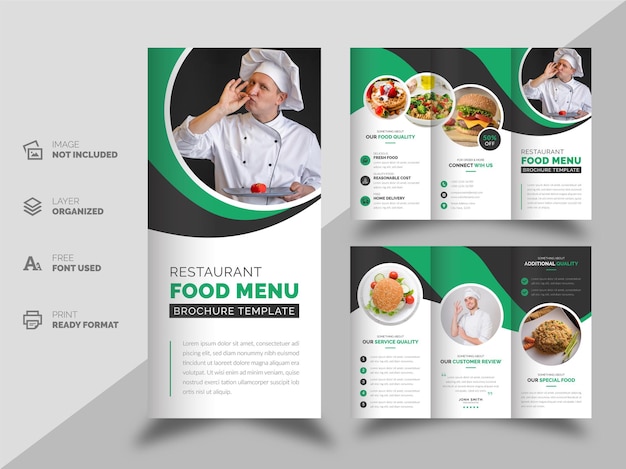 Restaurant food menü trifold broschüre design-vorlage