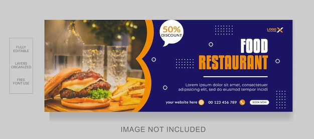 Vektor restaurant food pizza social media facebook-cover-design-banner-vorlage