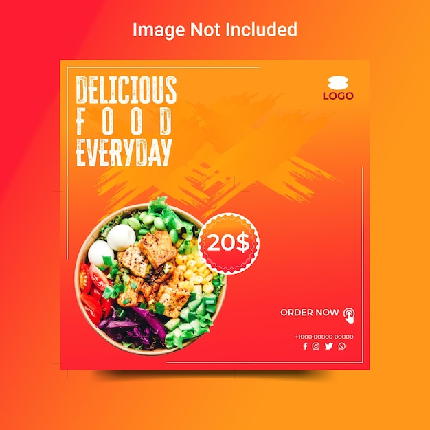 Restaurant instagram social media post banner design vorlage vektor