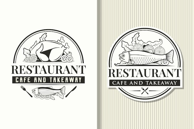 Restaurant-logo-vorlagen und vintage-etiketten