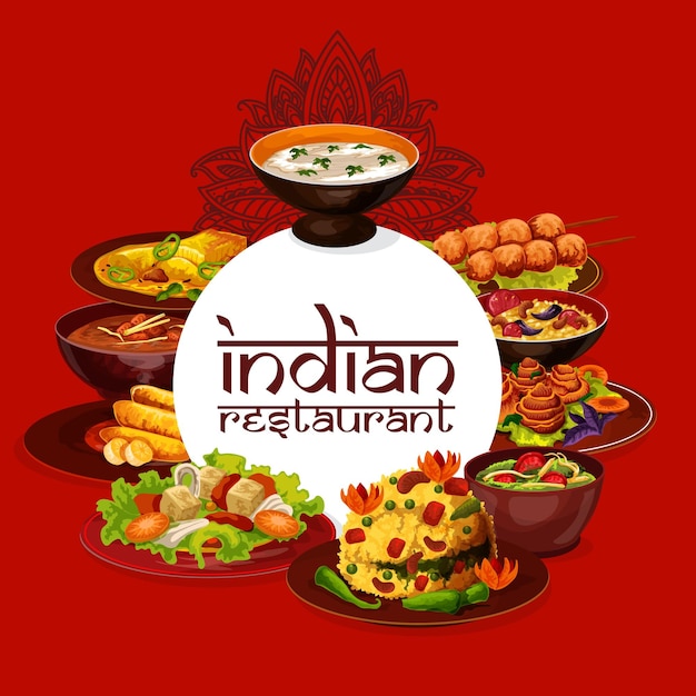 Restaurant-Menüabdeckung der indischen Küche