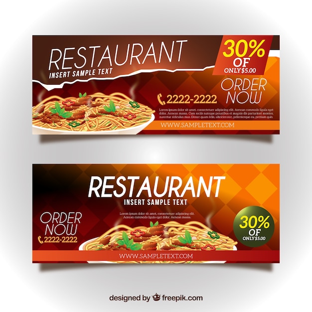 Restaurant rabatt banner