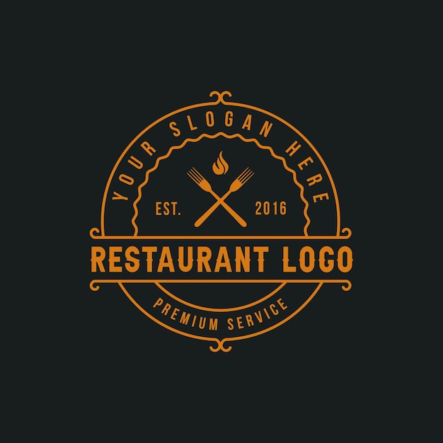 Restaurant retro-vintage-abzeichen-logo