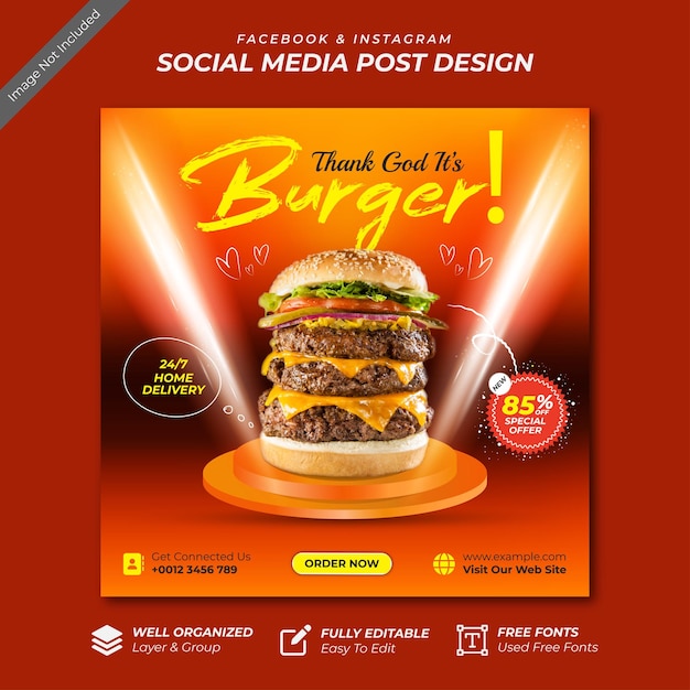 Restaurant Social Media Banner Design