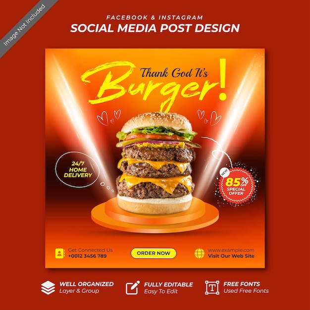 Restaurant social media banner design