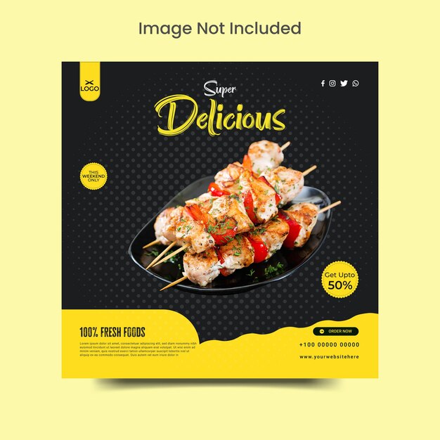 Restaurant Social Media Instagram Post Banner Designvorlage Vektor