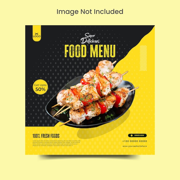 Restaurant Social Media Instagram Post Banner Designvorlage Vektor