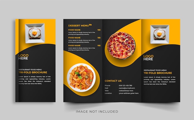 Restaurant-Speisekarte Trifold Broschüren-Vorlagen-Design