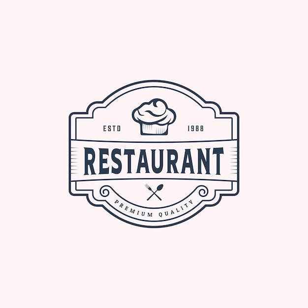 Vektor restaurant und einzigartige retro-vintage-logo-design-vorlage