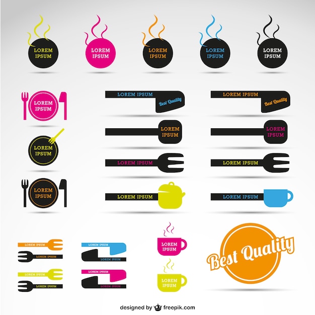 Vektor restaurant-vektor-etiketten freie grafiken